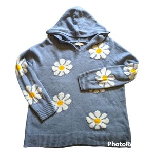 Hazel & Moon Baby Blue Daisy Womens Sweater